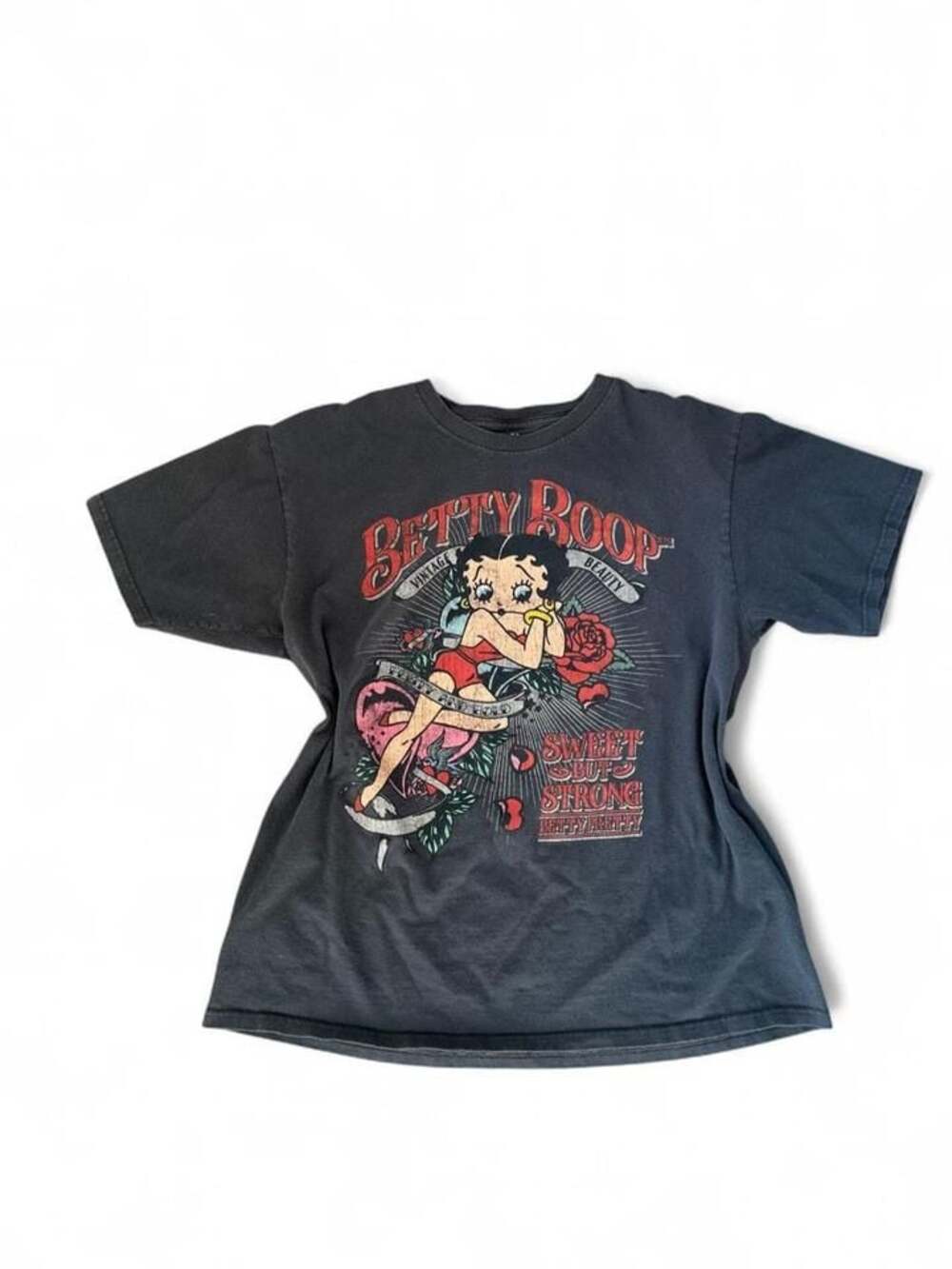 Y2K Betty Boop Dark Gray Graphic Tee Size L